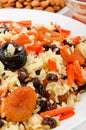 Pilaf made Ã¢â¬â¹Ã¢â¬â¹of rice and dried fruits.